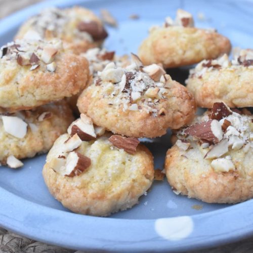 Serinakager - nemme gaffelkager med mandler