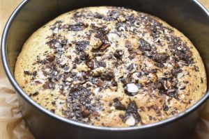 Peanutbutterkage med chokolade og salt