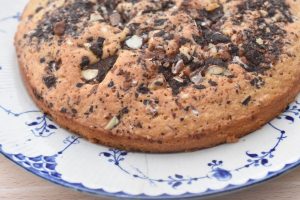 Peanutbutterkage med chokolade og salt