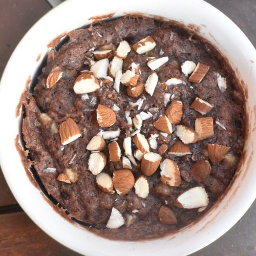 Chokoladekage med banan i mikroovn - nem