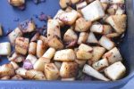 Pastinakker på panden med bacon - opskrift
