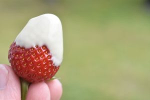 Jordbær med hvid chokolade - nem dessert