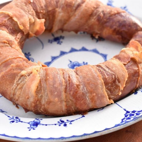 Medister med bacon i ovn ell. airfryer