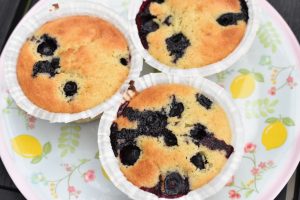 Citronmuffins med blåbær - nem opskrift