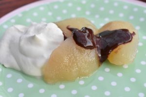 Pære belle helene med chokoladesauce - nem