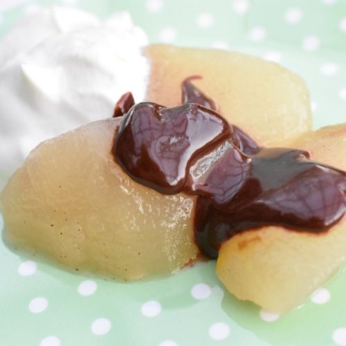 Pære belle helene med chokoladesauce - nem