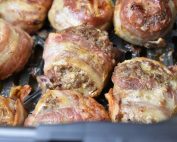 Hakkebøf i airfryer -opskrift på bøf med bacon