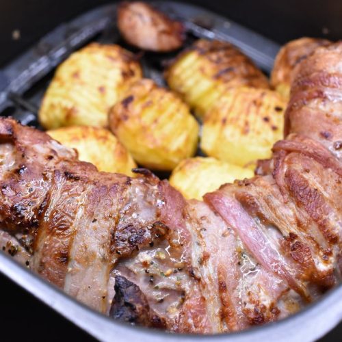 Mørbrad i airfryer - svinemørbrad med bacon