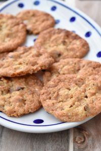 Cookies med karamel, salt & mandler - opskrift