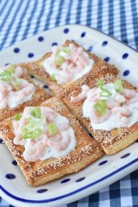 Butterdejstærter med rejer - forret med butterdej