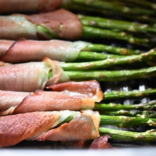 Asparges i airfryer - med bacon el. skinke