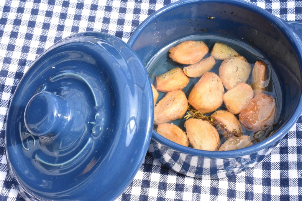DSC_1745 • nogetiovnen.dk Confiterede hvidløg i olie - i airfryer el. ovn