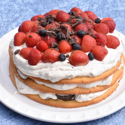 Flødebollelagkage - lagkage med flødeboller