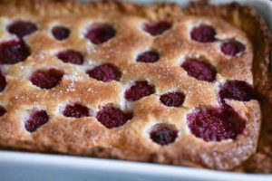 Mazarintærte med hindbær - nem kage opskrift