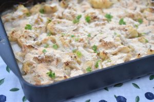 Gratineret blomkål med rasp & bechamelsauce 