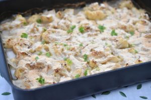 Gratineret blomkål med rasp & bechamelsauce 