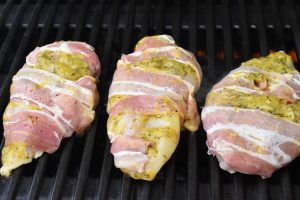 Kyllingefilet på grill med bacon & marinade