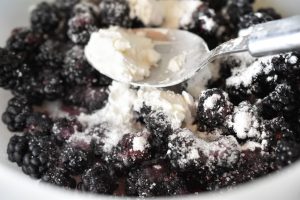 Smuldrekage med brombær & kokos - nem