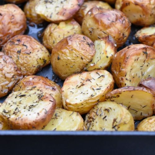Timian kartofler opskrift - sprøde kartofler i ovn