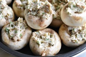 Champignon i airfryer med hvidløgssmør