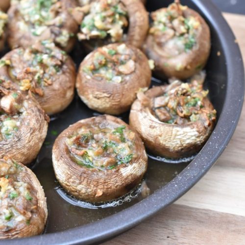 Champignon i airfryer med hvidløgssmør