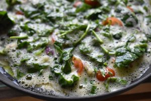 Omelet med spinat & tomat - nem sund opskrift