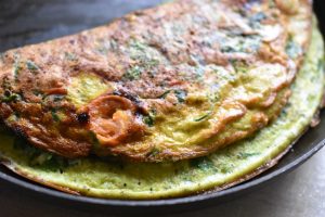 Omelet med spinat & tomat - nem sund opskrift