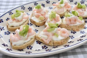 Hapsere - bruschetta med rejer - nem opskrift