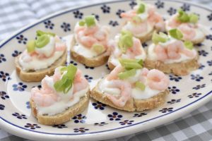 Hapsere - bruschetta med rejer - nem opskrift