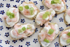 Hapsere - bruschetta med rejer - nem opskrift