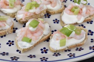 Hapsere - bruschetta med rejer - nem opskrift