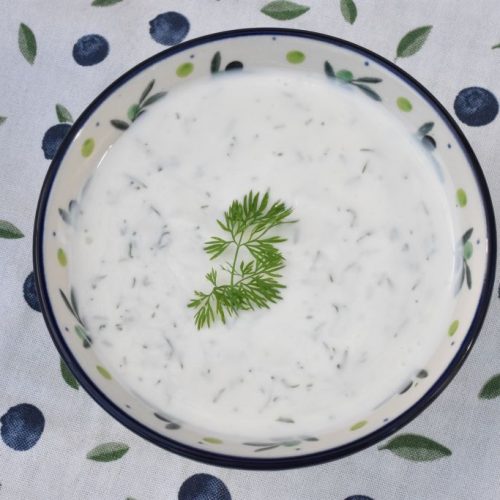 Dilddressing med creme fraiche - til laks, rejer & kartofler
