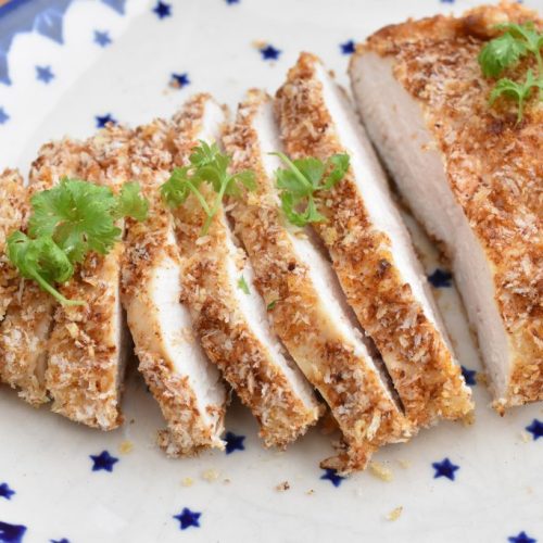 Panko kylling i airfryer - sprød paneret kyllingebryst