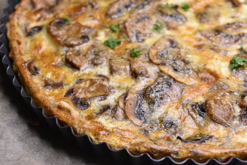 Champignontærte - nem opskrift på tærte med champignon