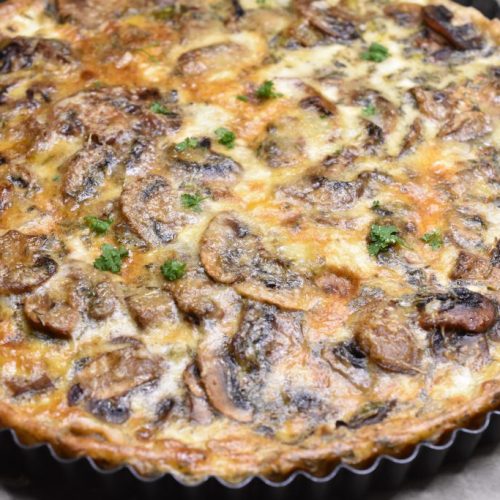 Champignontærte - nem opskrift på tærte med champignon