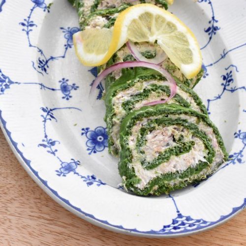 Spinatroulade med tun - nem tunroulade med frisk spinat