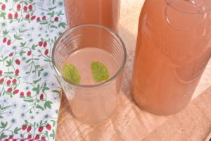 Rabarberlemonade opskrift - pink lemonade drink med rabarber