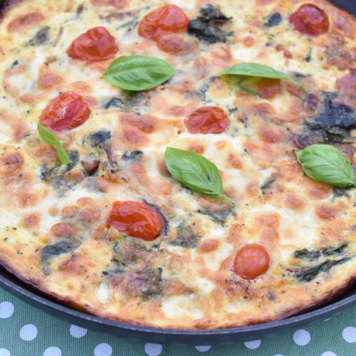 Æggekage med spinat og mozzarella - nem opskrift