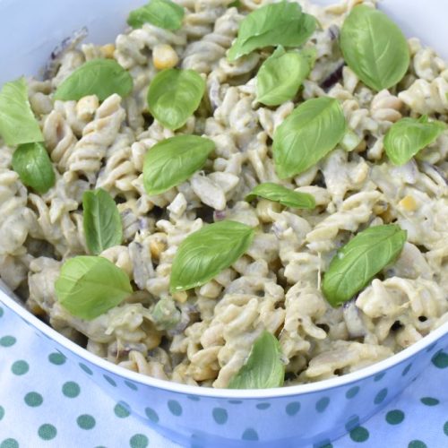 Pastasalat med pestodressing - nem pestocreme med creme fraiche