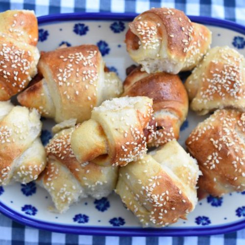 Mini pølsehorn - små pølsehorn med cocktailpølser