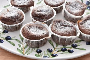 Chokolade muffins med æblemos - opskrift