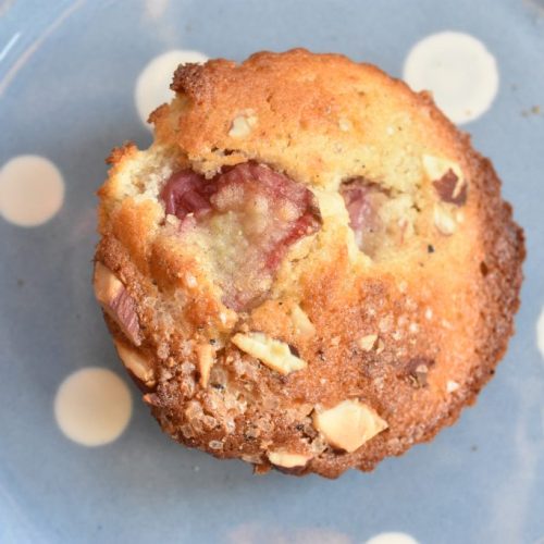 Rabarbermuffins med kardemomme - svampede muffins