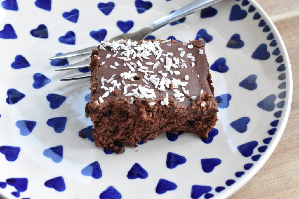 Chokoladekage med kokos - kakaokage i bradepande
