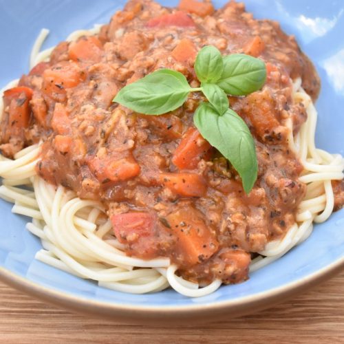 Kyllinge bolognese med hakket kylling - opskrift