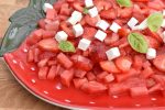 Salat med jordbær, melon og feta - vandmelonsalat