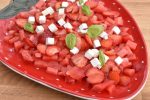 Salat med jordbær, melon og feta - vandmelonsalat