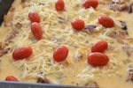 Tærte med kartoffelbund - løgtærte med knuste kartofler