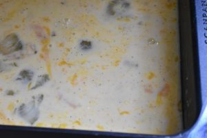 Æggemassen klar til ovn - scrambled eggs