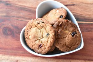 Tranebær cookies med brunet smør 