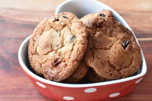 Tranebær cookies med brunet smør 